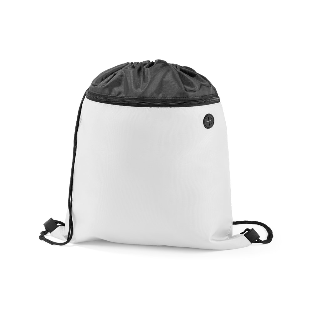 mochila saco com bolso branca