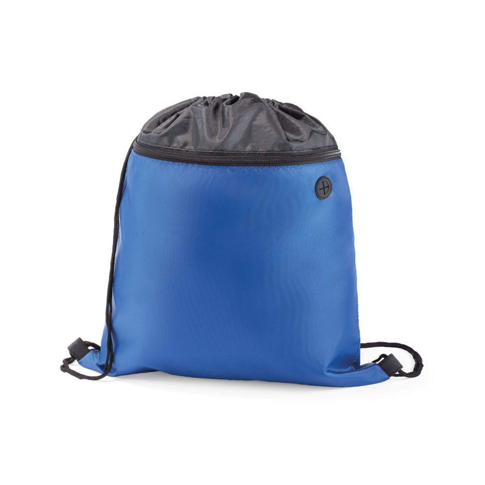 mochila saco com bolso azul