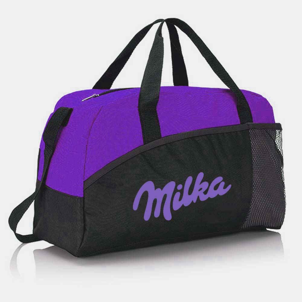 Bolsa roxa personalizada com logotipo