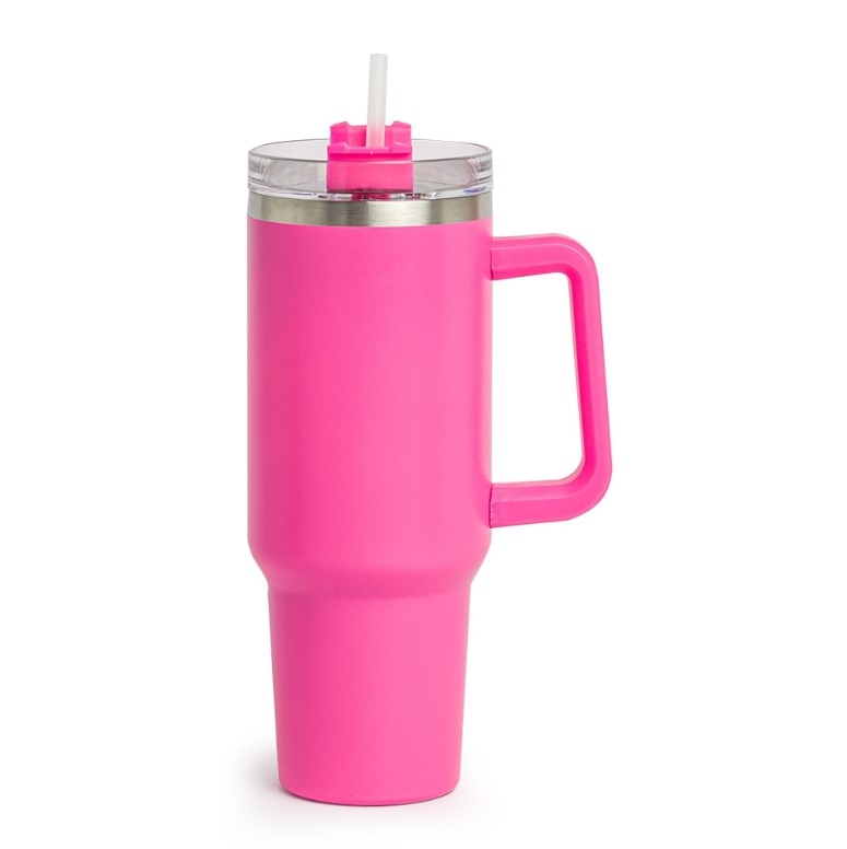 caneca térmica rosa