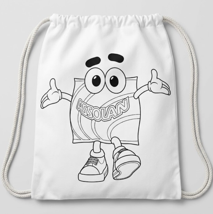 Mochila saco infantil para colorir