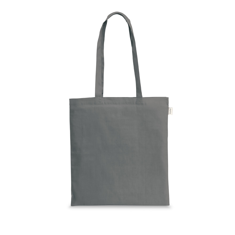 sacola de algodão cinza brinde com logotipo